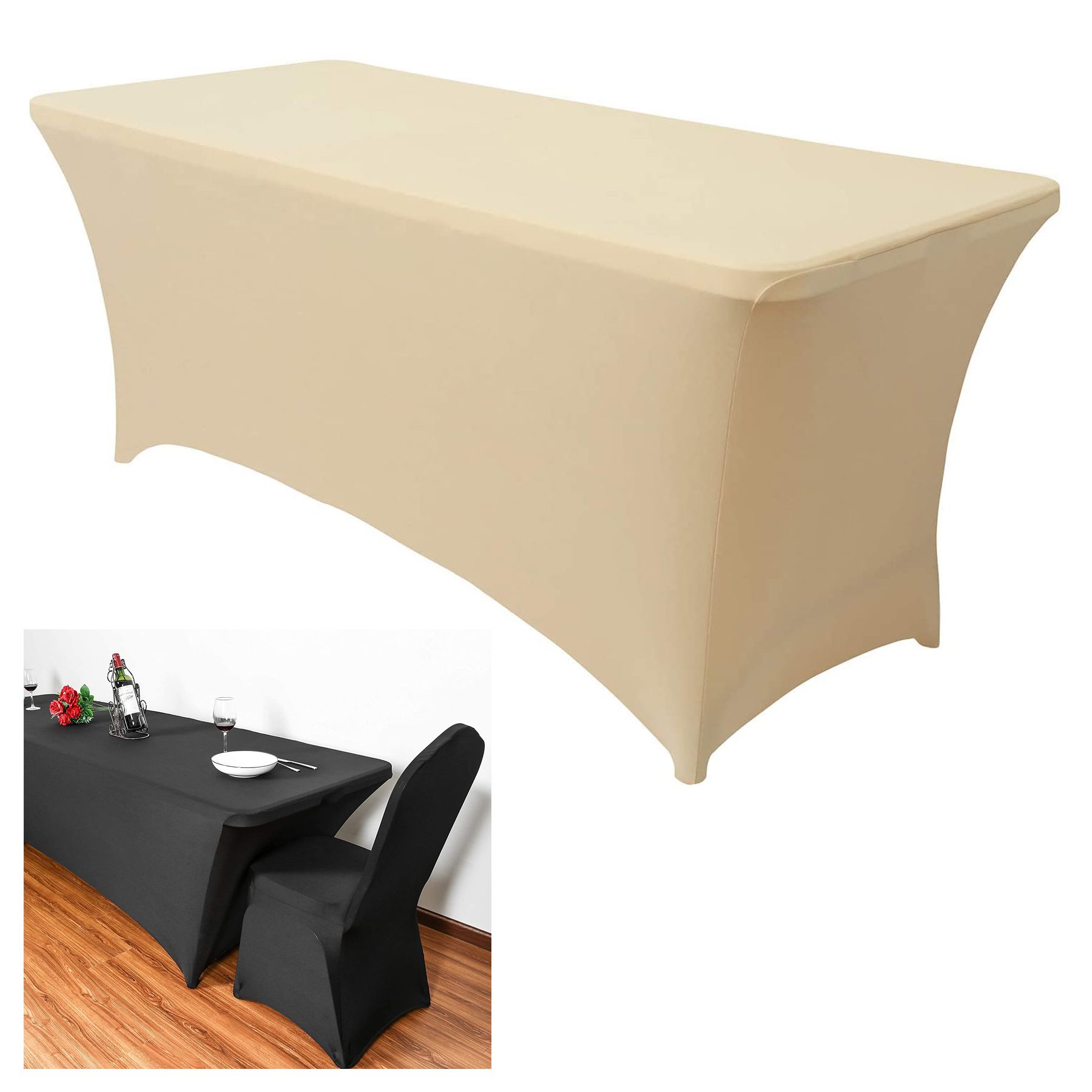 4 Foot Standard Stretch Pullover Table Cover (Screenprinted) Min Qty 300 -  48" L x 24" W x 30" H